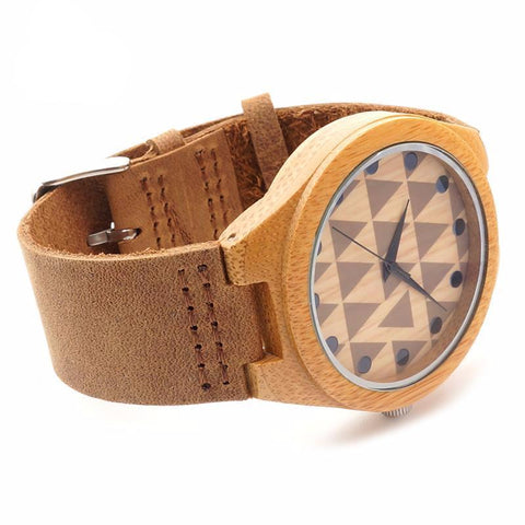 Genuine Triangular Wooden Wristwatch