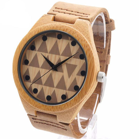 Genuine Triangular Wooden Wristwatch