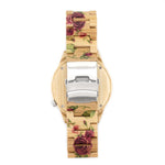 Floral Printed Wooden Wristwatch