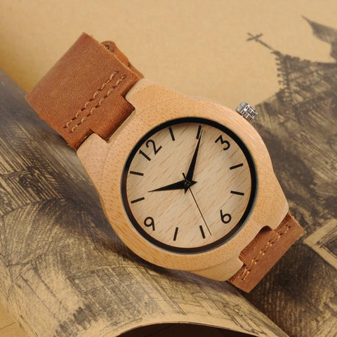 Classic Elegant Wooden Wristwatch
