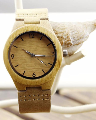Festive Round Wooden Watch