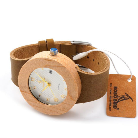 Vintage Round Wooden Watch