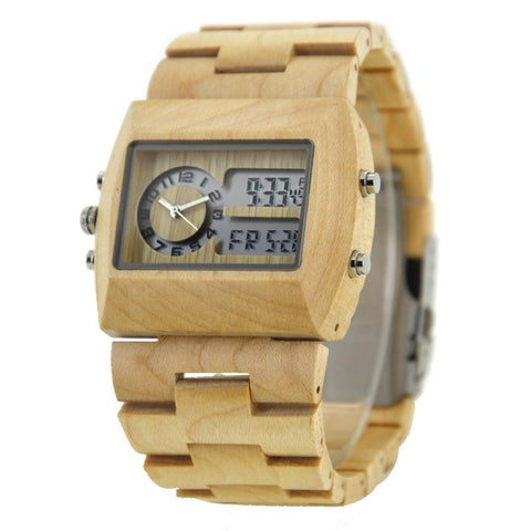 Digital Great Wooden Watch