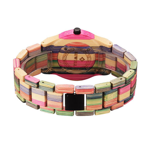 Cute Rainbow Wooden Wristwatch